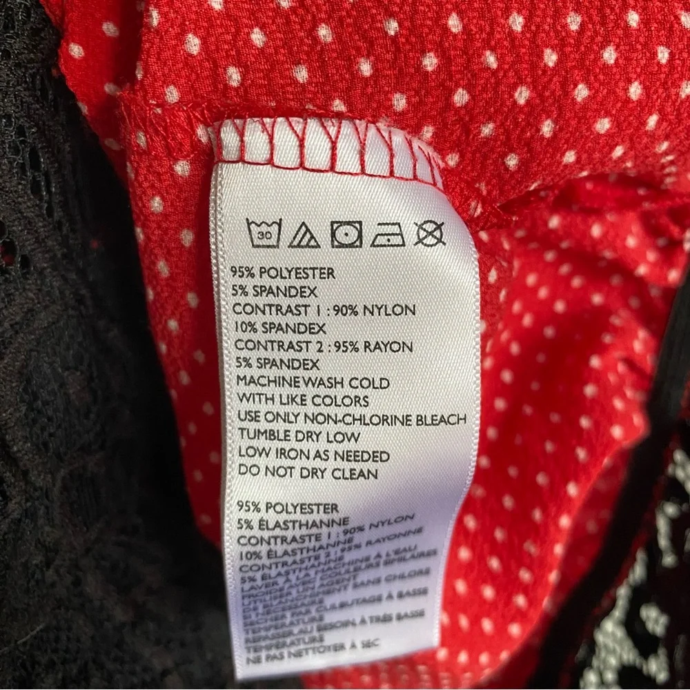 Free People Red Polka Dot Pin Up Retro Rockabilly Festival Lace Bodysuit X-Small